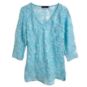 CUT LOOSE Sheer V-neck Tunic